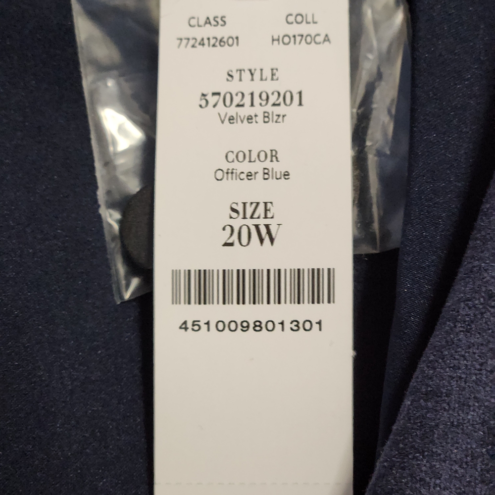 Talbots Officer Blue Velvet Blazer with satin accents NWT - Picture 6 of 11